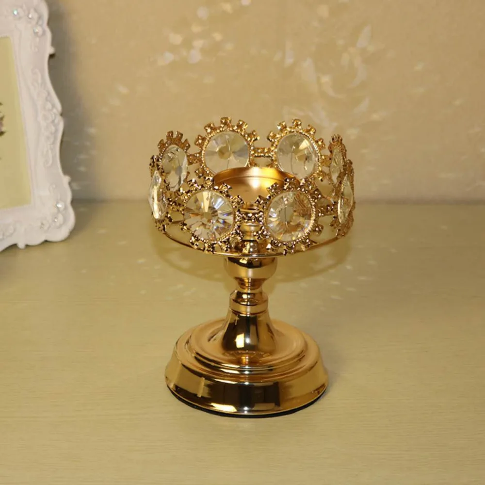 

Luxury Crystal Gold Wedding Ceremony Anniversary Decorative Candle Holder Home Party Bar Wedding Room Romantic Decoration