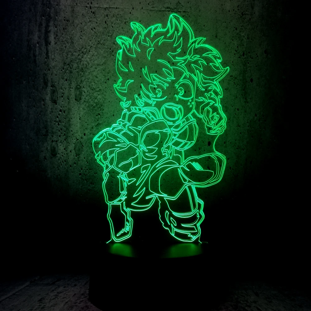Светодиодный светильник My hero в стиле колледжа deku 3D ночник для домашнего декора