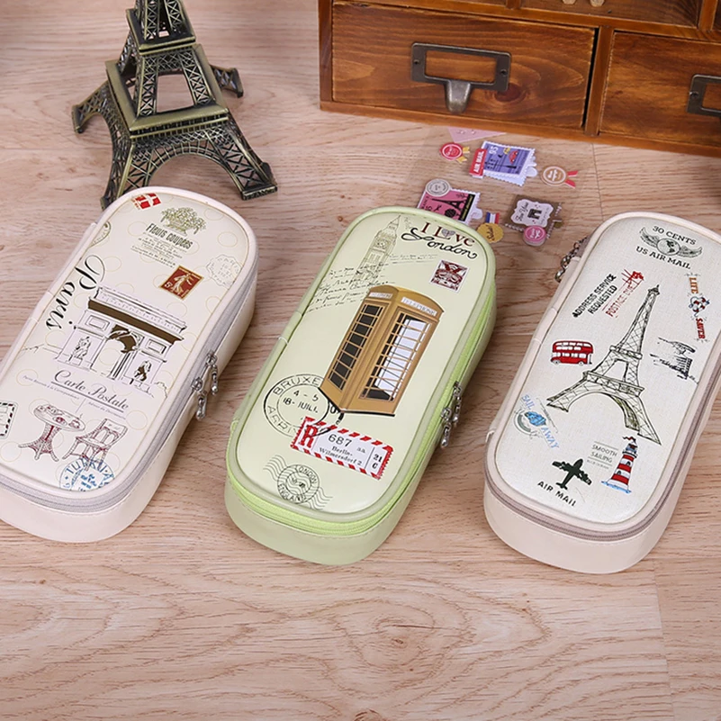 Большой пенал для Эйфелевой башни девочек мальчиков школьный сумки большой