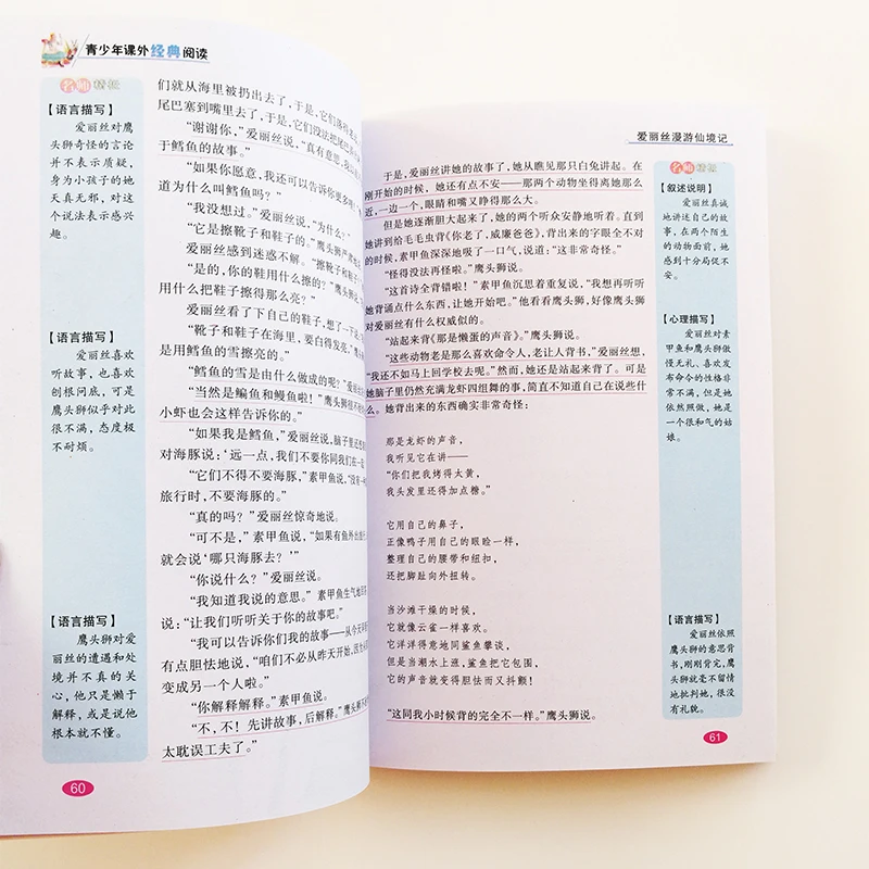 Alice in Wonderland &ampThrough the looking-Glass Chinese Books for Children/Teens /Middle School Students Simplified |
