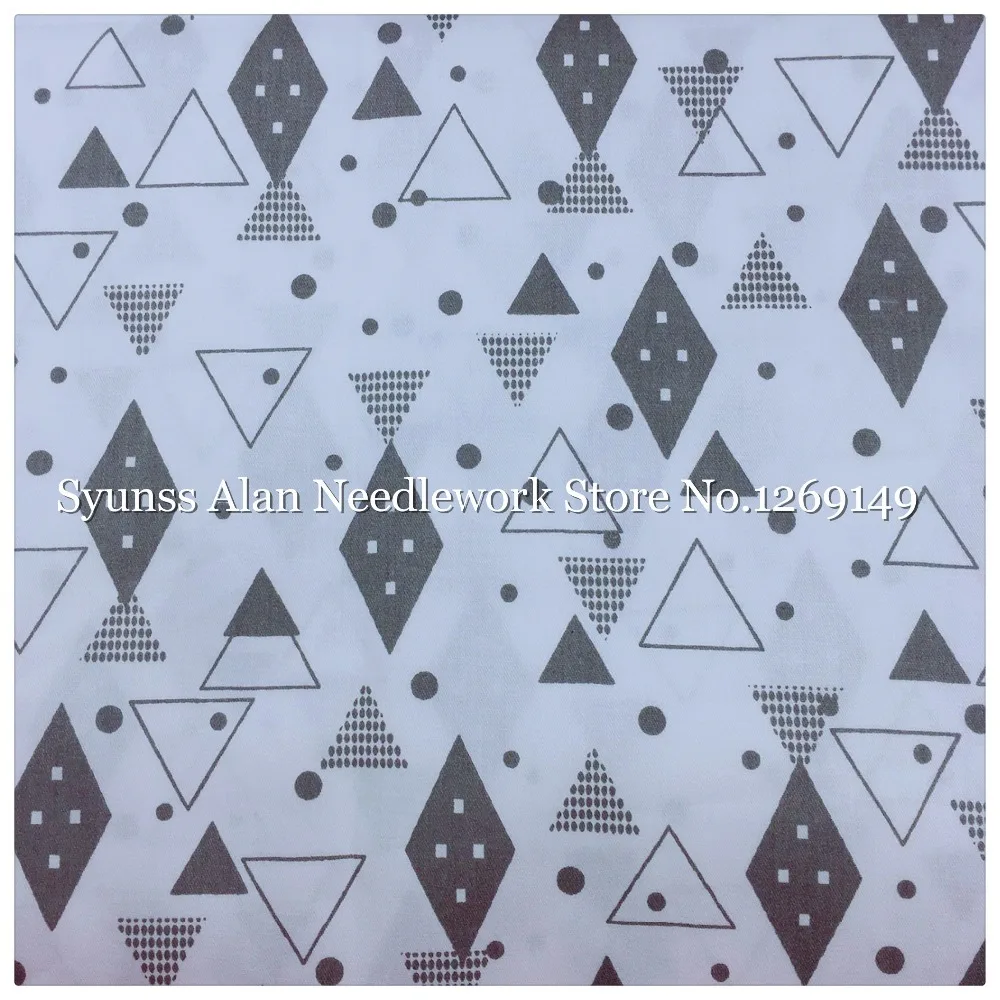 Syunss серого цвета с геометрическим рисунком, хлопок Twill Ткань DIY ручной работы в стиле пэчворк для маленьких ткань постельные принадлежности текстильное одеяло Tilda Tissus