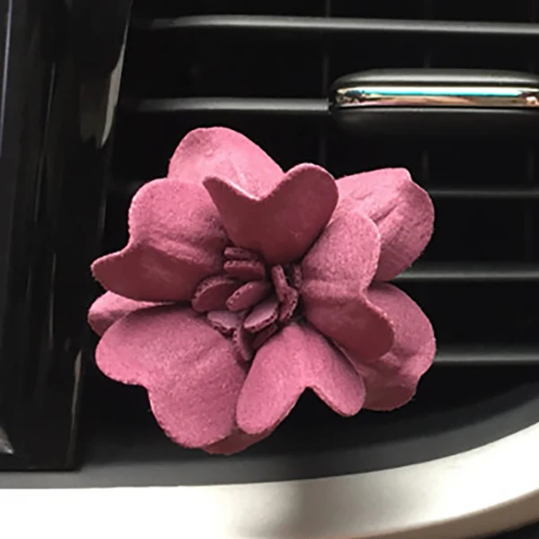 wine red 3D ручной работы цветок вентиляционный зажим для автомобиля духи освежитель воздуха в автомобильный Ароматический диффузор Авто Декор интерьера Аксессуары для девочек - Название цвета: wine red