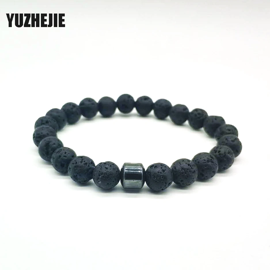 YUZHEJIE 2018 новый модный каменный браслет с бусинами мужские ювелирные изделия 6 мм