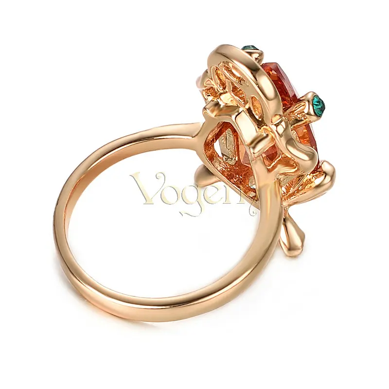 VOGEM кольцо с лягушкой 18ct золото сверкающий Австрия Кристалл Милый животные