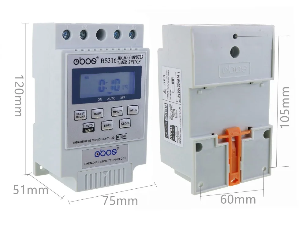 BS316 AC 220V 25A din-рейка lcd цифровой программируемый электронный таймер контроллер цифрового таймера BS316