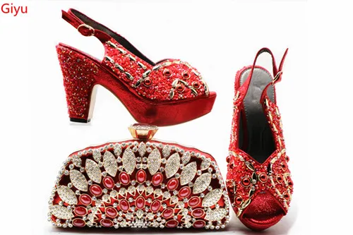 

Doershow итальянские туфли с подходящими сумками, комплект обуви и сумки для вечеринки в женском итальянском стиле, подходящие туфли и сумки в красном роде