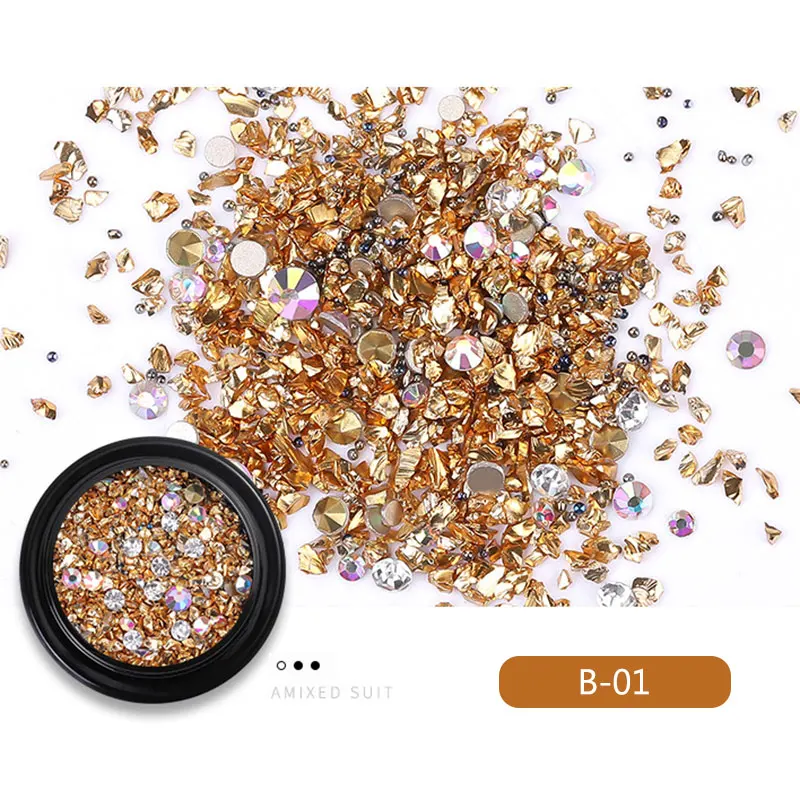 Горячие 3D украшения для ногтей Блестящий горный хрусталь Ассорти женский макияж