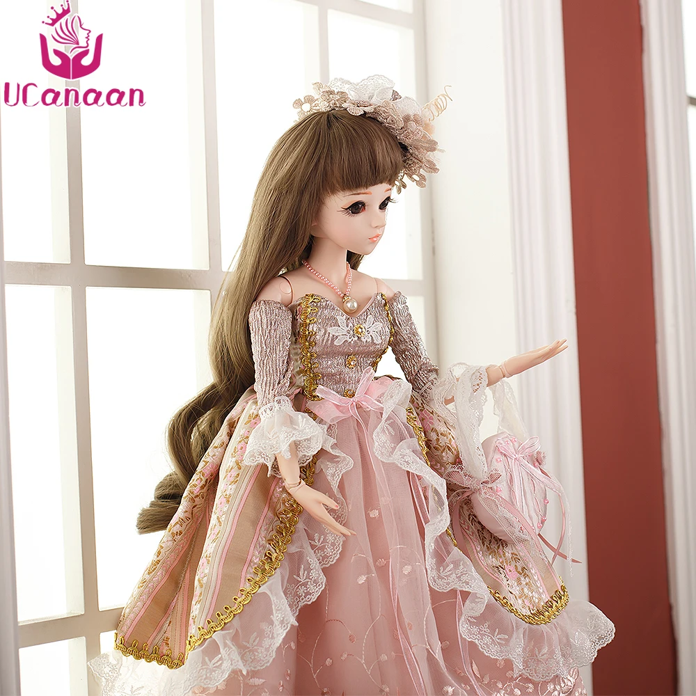 UCanaan 60CM SD BJD Doll 1/3 Girl Princess Dress Long Hair Toys With Outfit Shoes Wigs Makeup Clothes 18 Ball Joints Dolls | Игрушки и
