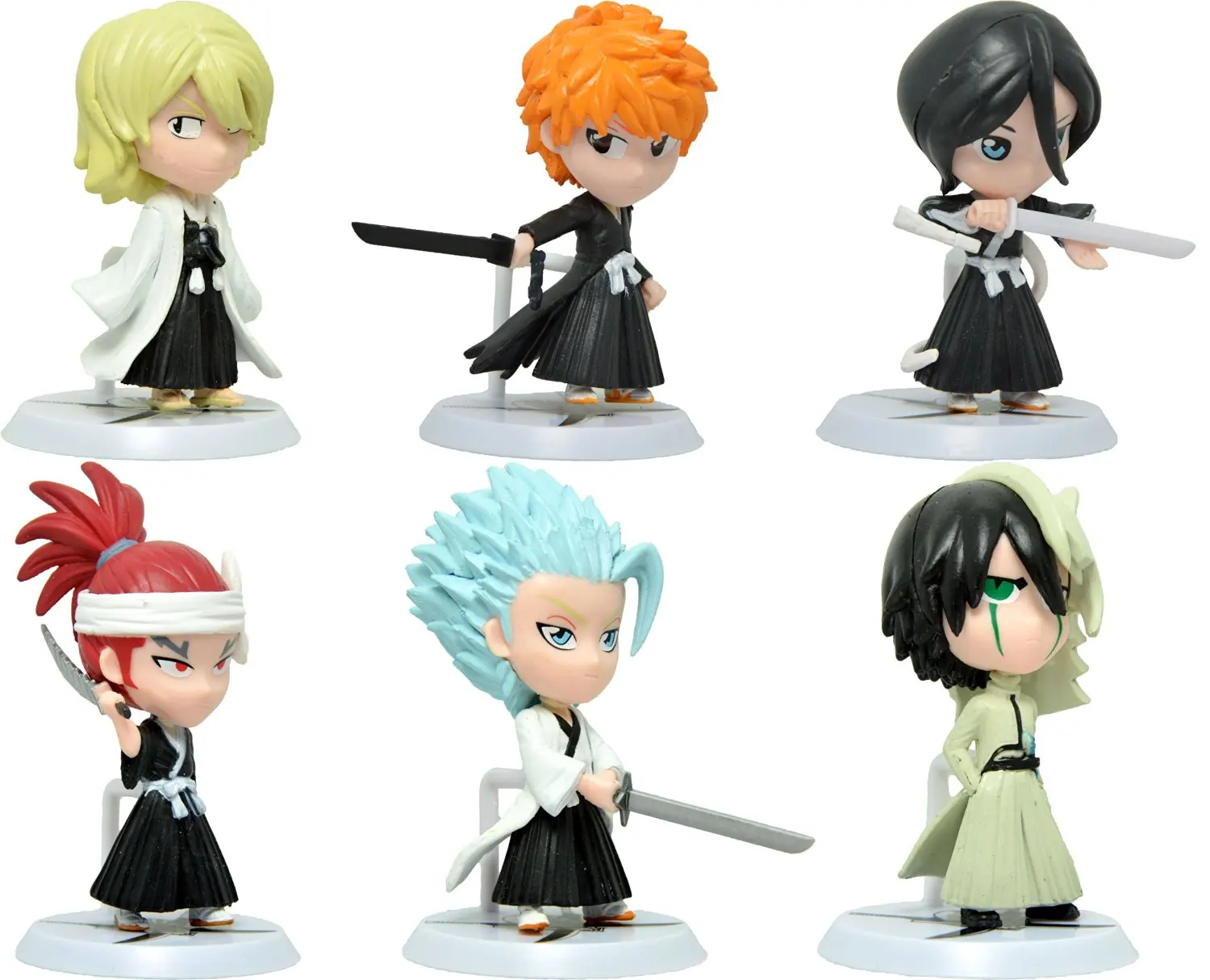 6 шт./комплект Аниме Bleach Kuchiki Rukia Kurosaki Ichigo Ulquiorra Abarai Renji Hitsugaya Toushirou Ichimaru Gin фигурка из
