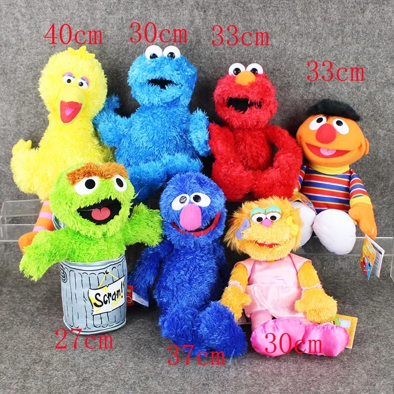 

Новое поступление, искусственная кукла Elmo, печенье, печенье, Grover Zoe & Ernie, большая птица, мягкая плюшевая игрушка, кукла, подарок для детей