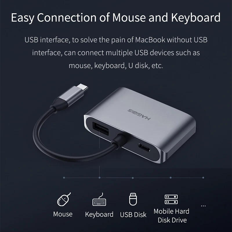 hagibis usb c hub vga adapter type c to hdmi compatible 4k thunderbolt 3 for samsung galaxy s10s9s8 huawei mate 20p30 pro free global shipping
