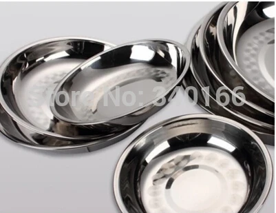 Бесплатная доставка! Плотная круглая тарелка из нержавеющей стали поднос для