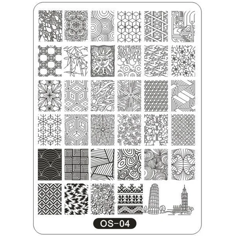 Плюс ногтей штамповки пластины цветок мультфильм персонаж леопард тигр кошка