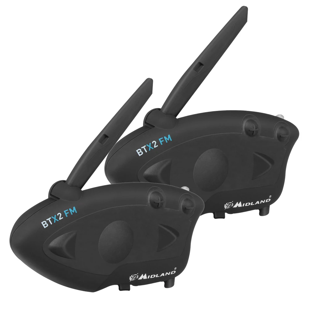 2 шт. Midland мотоциклетный шлем домофон BTX2 FM 800 м мотоцикл Bluetooth гарнитуры BT мото