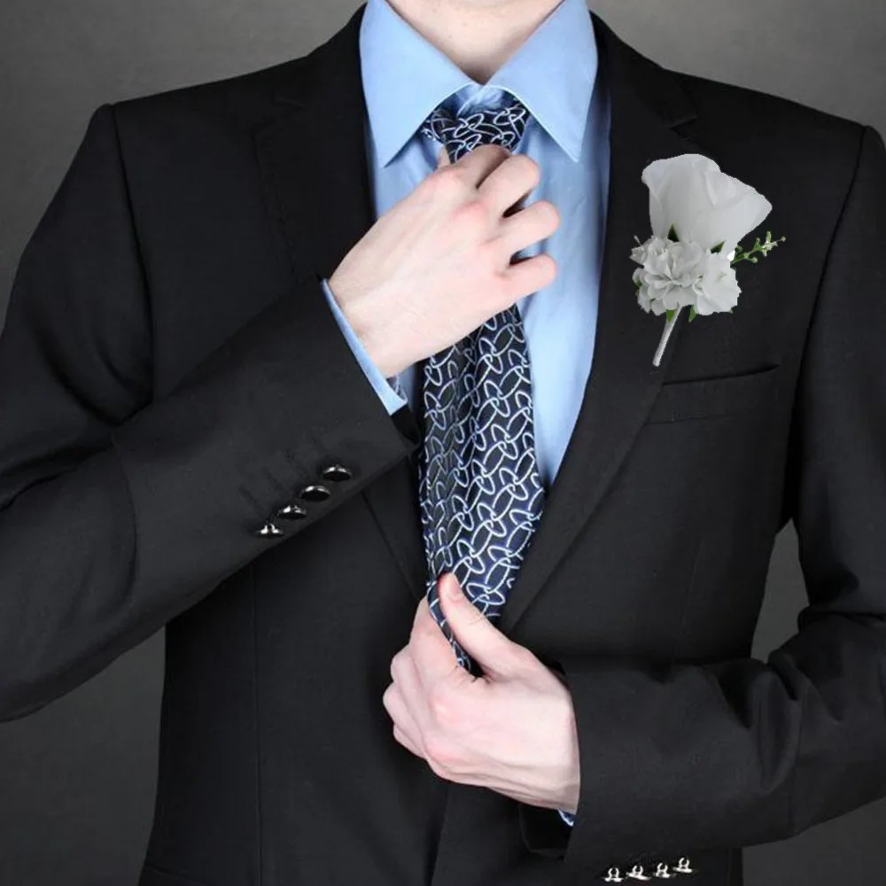 WeddingBobDIY бутоньерка цвета слоновой кости для жениха Лучший человек розы цветы