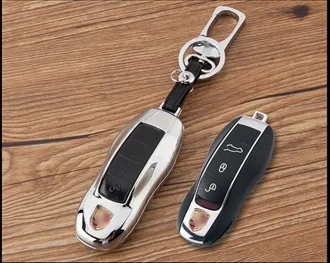 Цинковый сплав + кожаные автомобильные чехлы для ключей Fob чехол Porsche Cayenne 911 996