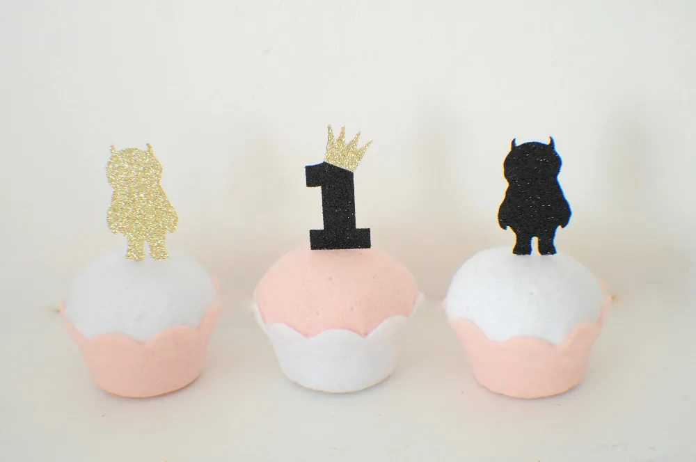 

Wild one cupcake toppers, crown cupcake topper, One cupcake topper, wild one party, wild one partty decor (12 toppers)