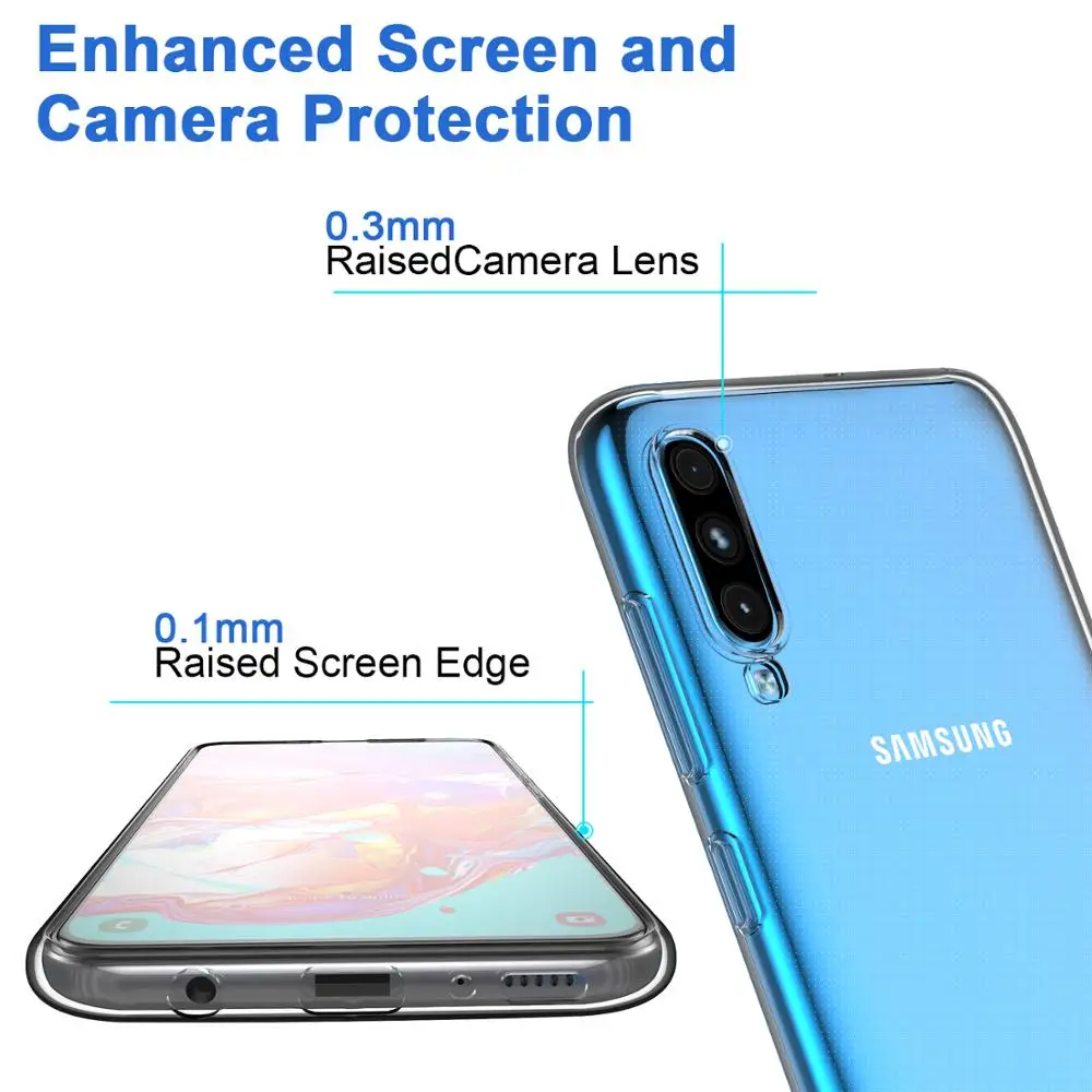 Высокий прозрачный ТПУ чехол для телефона Samsung Galaxy A70 A50 A40 A10 A8 2018 противоударный