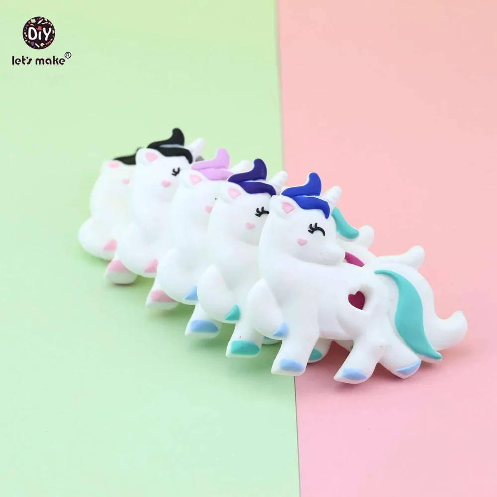 Let's make Baby Прорезыватель для зубов 1 шт. силикон жевания милый Единорог DIY