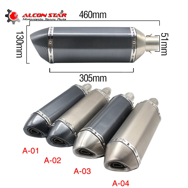 Выхлопная труба для мотоцикла Alconstar- 51 мм AK глушитель мототруба выхода с дБ Killer ATV