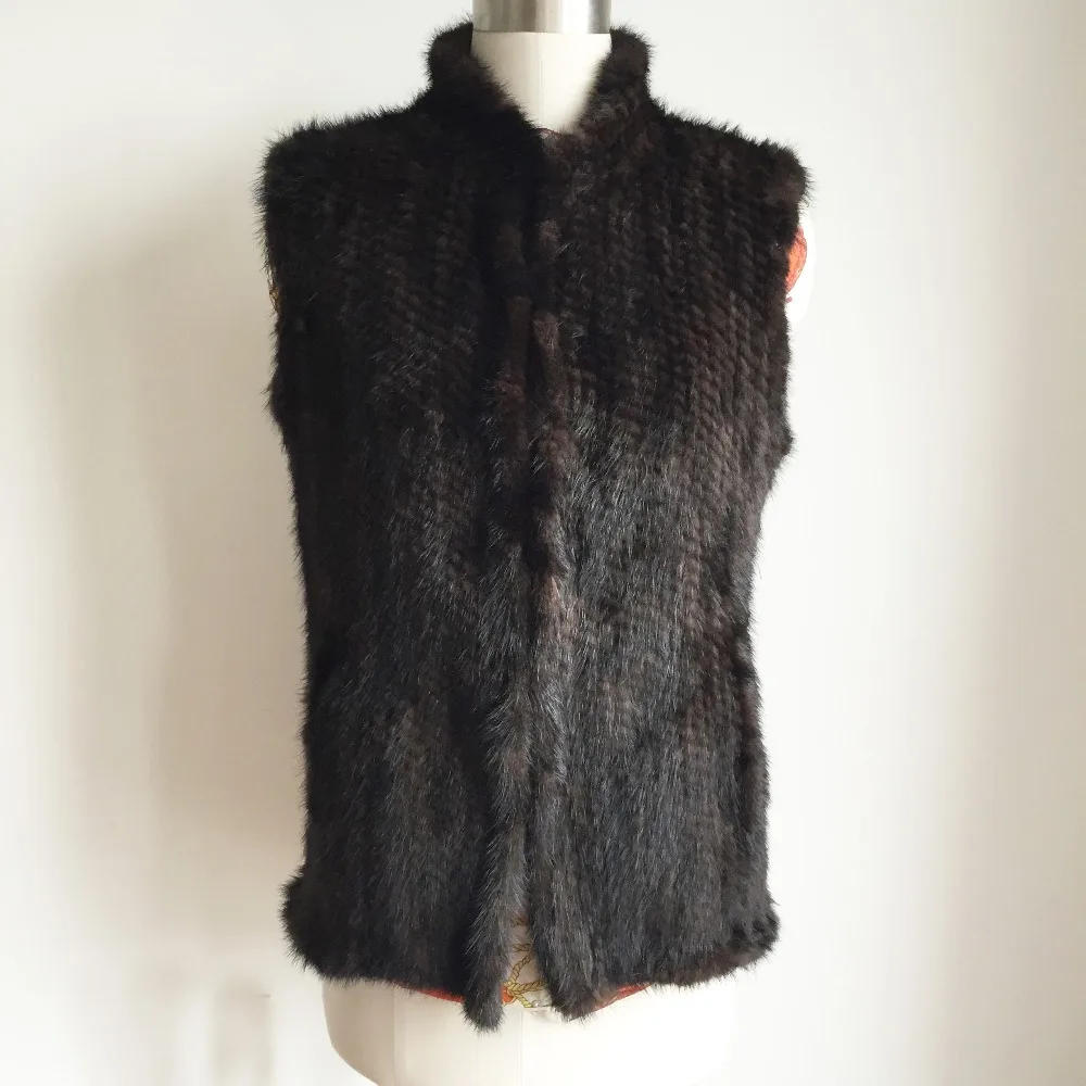 2019 100% натуральный меховой жилет из норки реальная Женская жилетка низкая Скидка