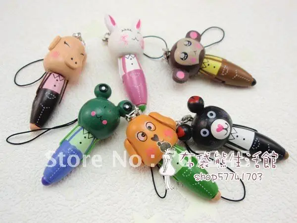 Бесплатная доставка! 40 шт. в комплекте! Деревянная мультяшная ручка со