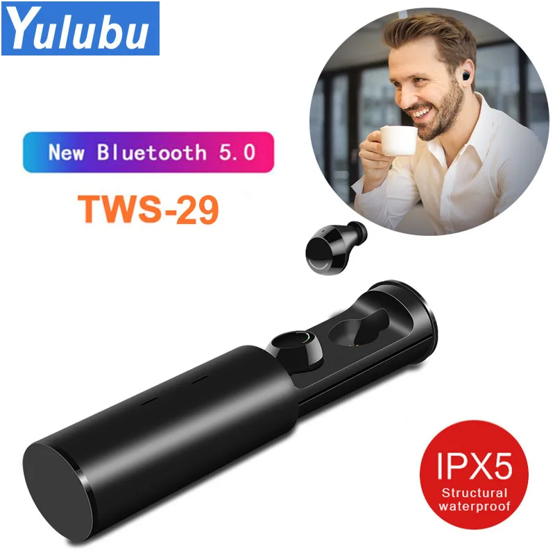 

TWS29 Новинка Bluetooth 5,0 стерео спортивные наушники 500 мА/ч зарядная коробка Наушники TWS гарнитура стерео для Xiaomi Huawei IOS