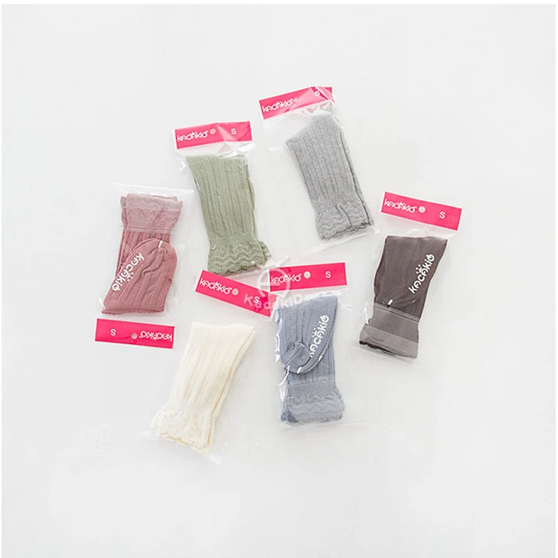 Adorable lace cuff princess socks baby girls solid stripe cotton knee high long children leg warmers 0-4t | Детская одежда и обувь