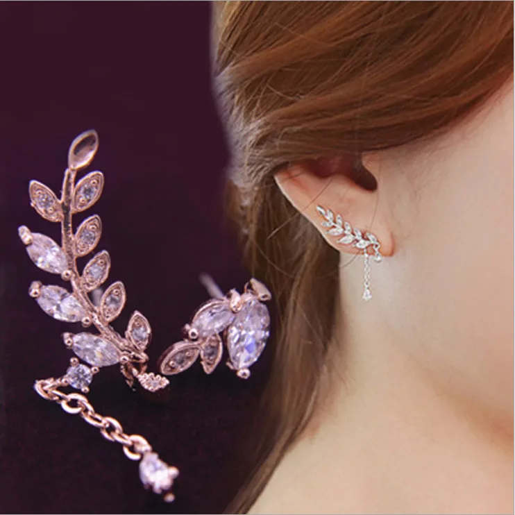 Женские асимметричные серьги Ajojewel роскошные с цирконием кубической огранки
