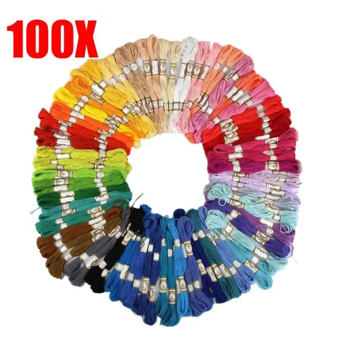 Недавно 50/100 шт для вышивания декоративным стежком нитки мулине шитье, моток пряжи ремесло TE889