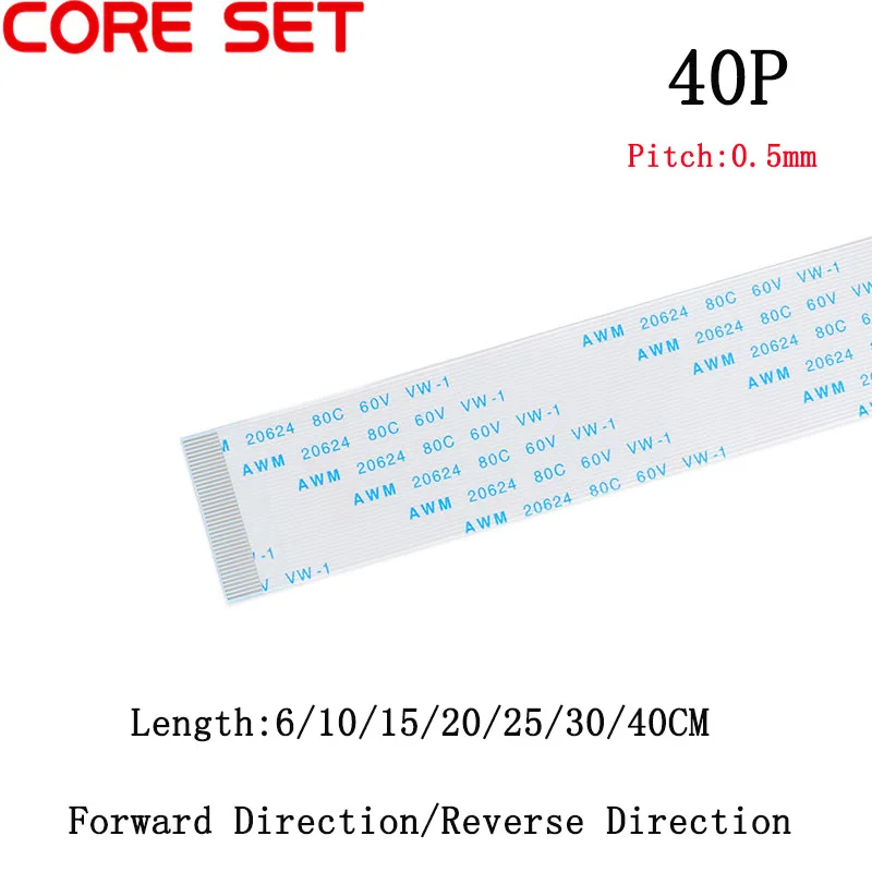 10 шт./лот плоский гибкий кабель 40P FFC FPC LCD AWM 20624 80C 60V VW 1 40Pin|Соединители| |