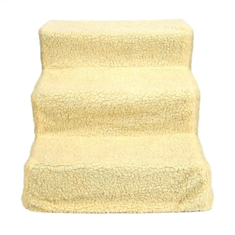Beige 3 слоя собака Лестницы рампа лестница с животным рисунком мягкие шаги рампа лестница Портативный с крышкой для маленький щенок домашних животных собаки кровать для домашних - Цвет: Beige