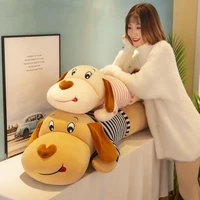 50 100cm new soft body couple striped big dog dog doll home decoration sofa pillow children girl holiday gift toys wj052