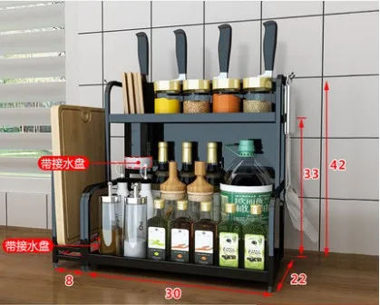 2 Layer L30cm 2 слоя 3 слоя из нержавеющей стали кухонная сушилка над раковиной бытовой держатель для хранения сушилка для посуды Полка Органайзер - Цвет: 2 Layer L30cm