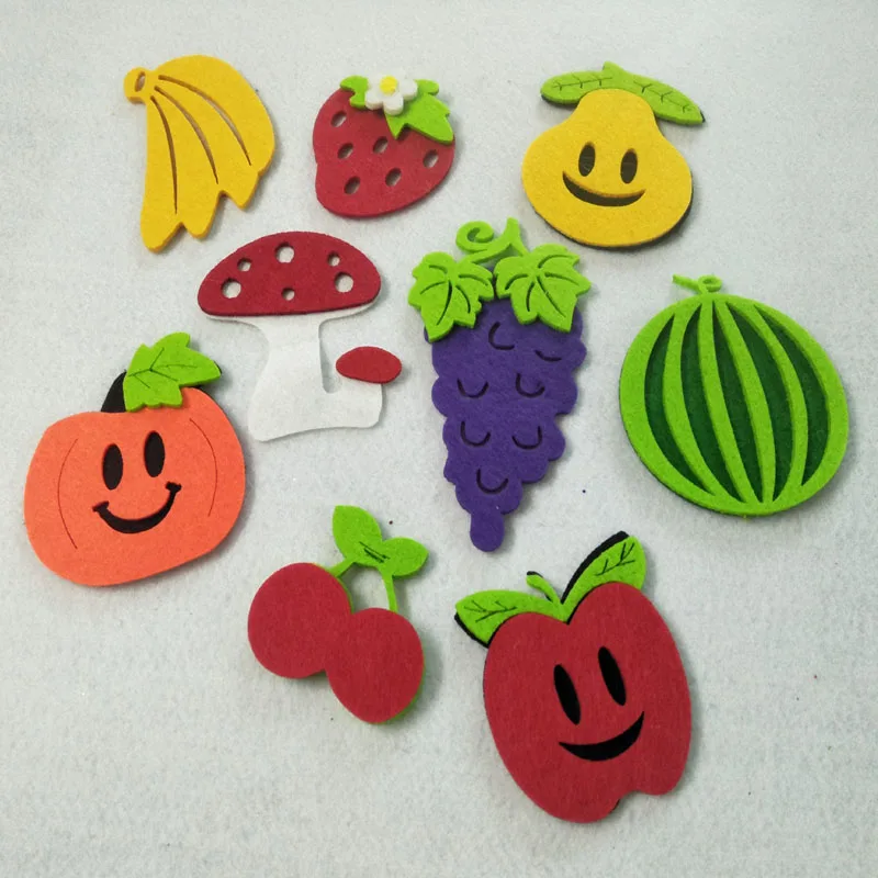 9 Designs 2-3mm Thickness Fresh Fruits Felt Children handmade Nonwoven Decoration DIY Fabric Kid Teaching Tools Early Learn | Дом и сад