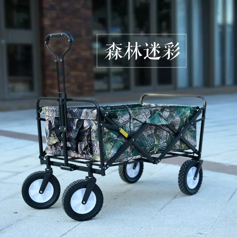 Pastoral Camping Trolley Supermarket Grocery Shopping Trolley Small Pull Shopping Cart Camp Folding Portable Household Cart - Цвет: style3