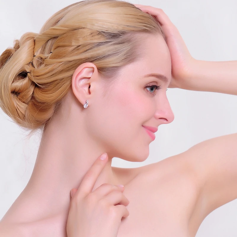 LZESHINE Марка Мода милый маленький Серьги серебро Цвет с AAA циркония для девочек