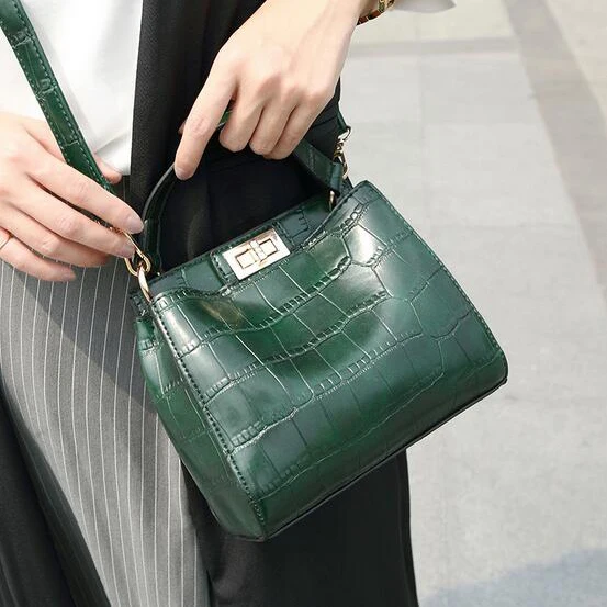 2017 Новый бренд крокодиловый узор 3 цвета сумка на плечо Минималистичная через из