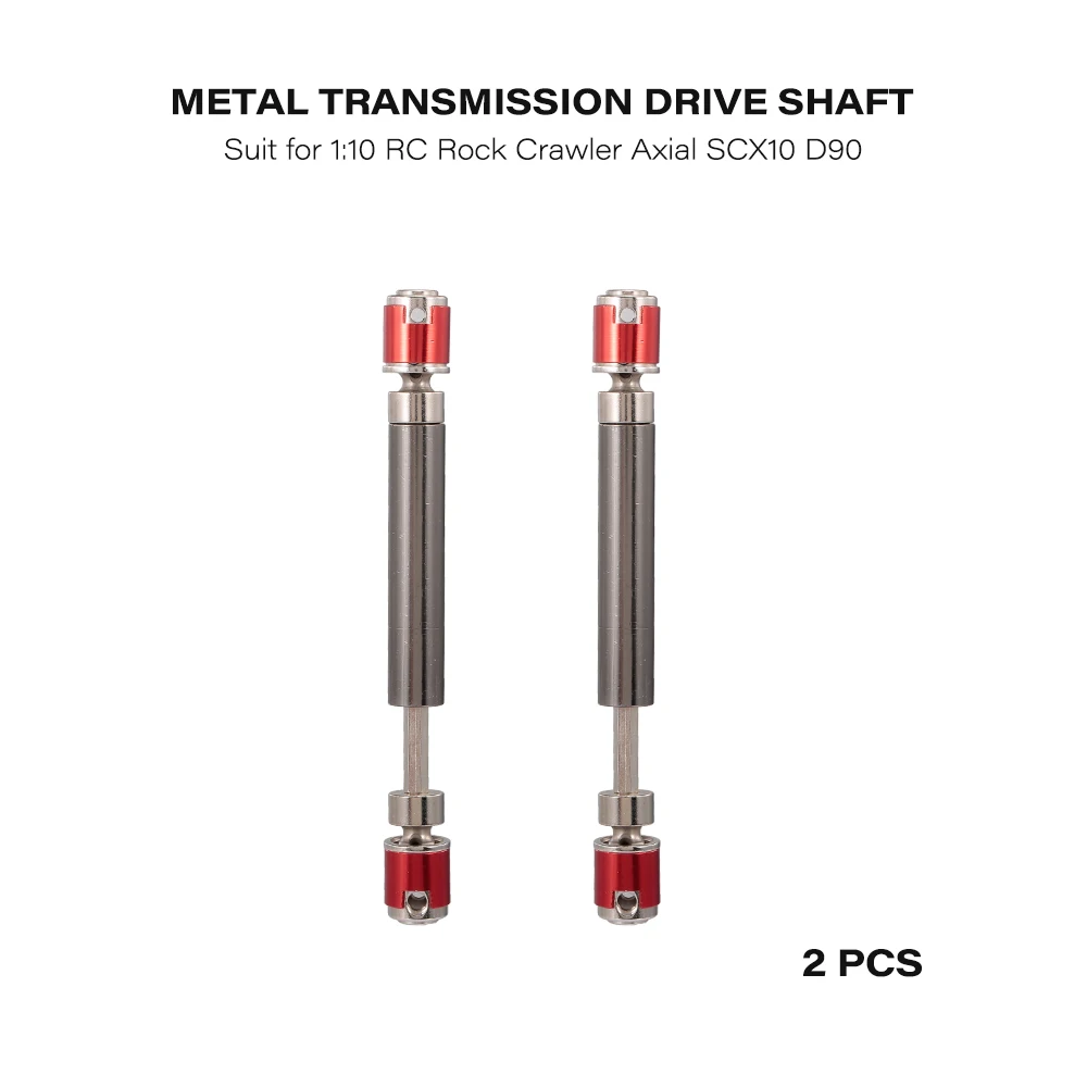 

2pcs Metal Transmission Drive Shaft Suit for 1:10 RC Rock Crawler Axial SCX10 D90 RC Car Spare Part