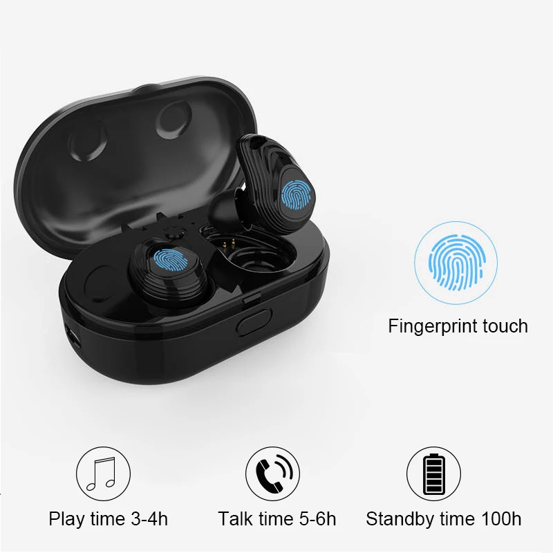 Настоящие беспроводные Bluetooth наушники Lakukom TWS A7 HiFi стерео звук спортивные