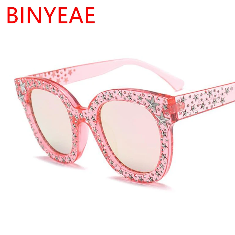 2020 Модные солнцезащитные очки со звездами женские Большие Квадратные