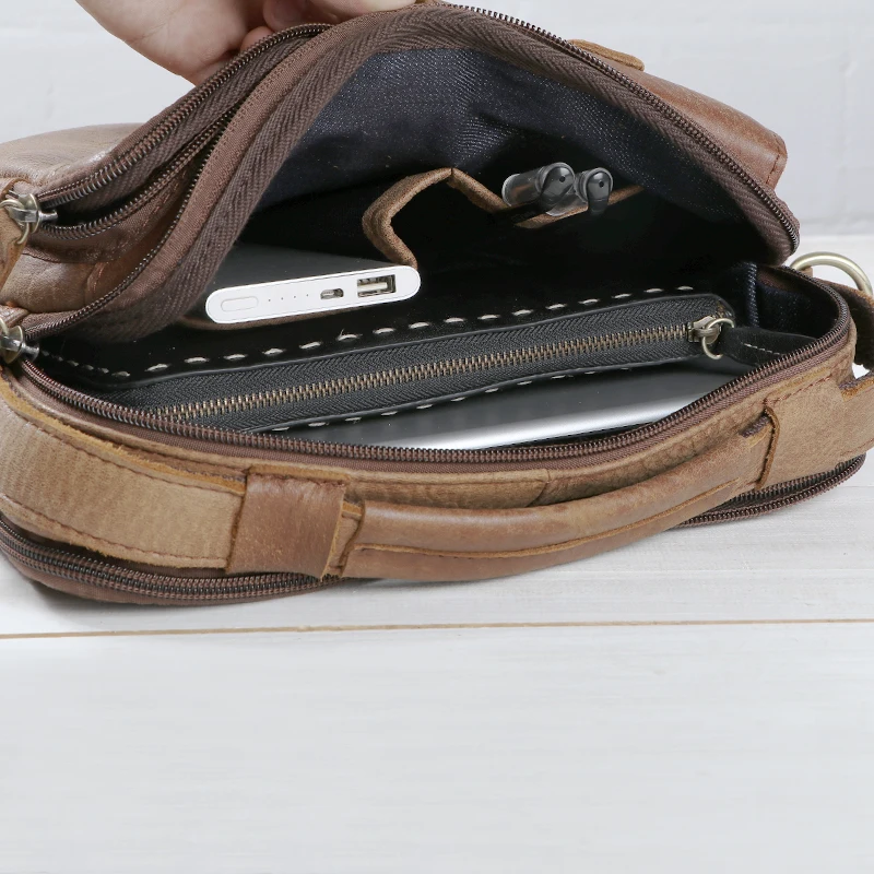 Мужская кожаная сумка ручной работы AETOO Диагональная Сумка на плечо в стиле ретро