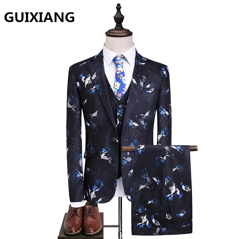 (Куртка + жилет брюки) новинка осень 2017 стильные мужские облегающие повседневные