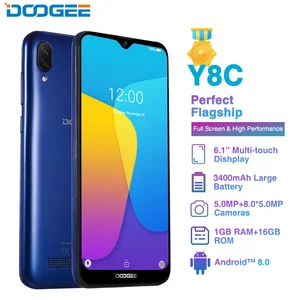 DOOGEE Y8C Android 8,1 6,1 дюймов 19:9 смартфон MTK6580 1 ГБ ОЗУ 16 Гб ПЗУ 3400 мАч две sim-карты 8 Мп + 5 Мп экран капли воды мобильный телефон