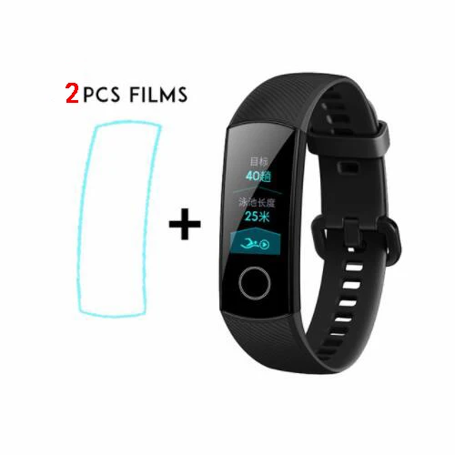 black add film Умный Браслет huawei Honor Band 4 Amoled, цветной сенсорный экран 0,95 дюйма, для плавания, для обнаружения пульса и сна - Цвет: black add film