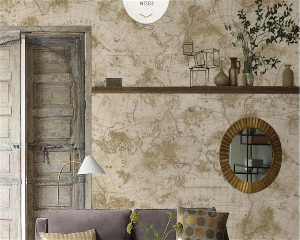 

beibehang wall papers home decor European fashion map living room bedroom background non-woven wallpaper papier peint mural 3d