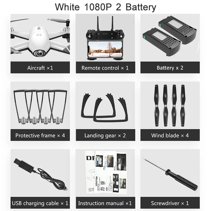 white 1080P 2battery SG106 WiFi FPV RC Дрон 4K камера оптический поток 1080P 720P 4K HD Двойная камера воздушная видео RC Квадрокоптер самолет Квадрокоптер игрушка - Цвет: white 1080P 2battery