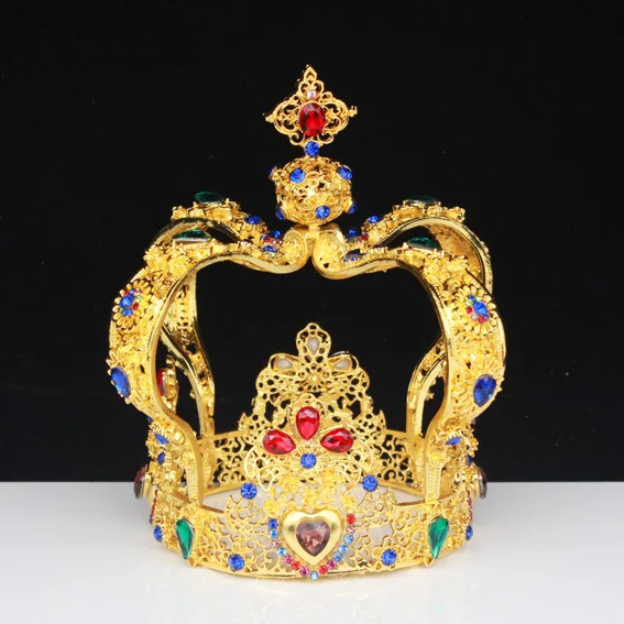 Tiara Crown 01 Золотая королева король диадема и короны свадебные украшения для волос аксессуары для женщин головной убор театрализованный диадема на выпускной вечер украшения для волос - Окраска металла: Tiara Crown 01