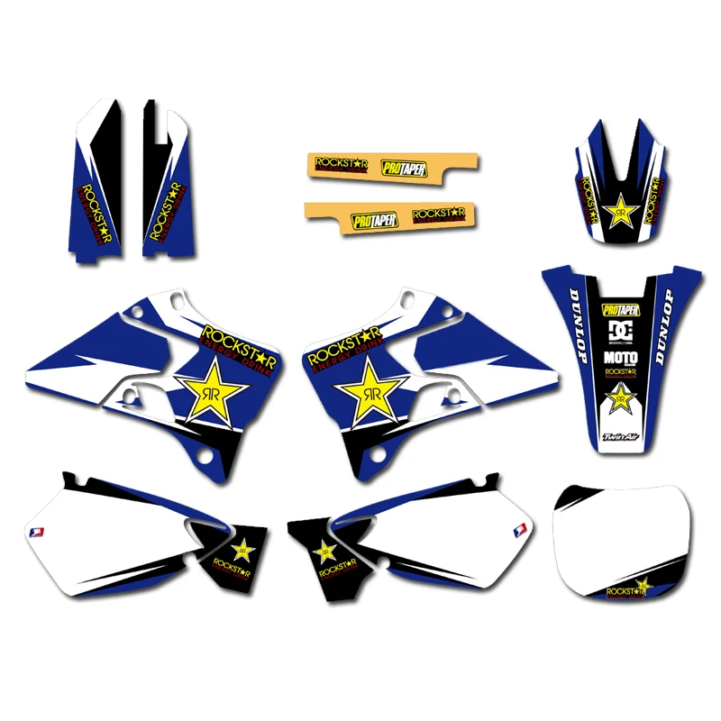 Графический фон Стикеры наклейка для Yamaha YZ125 YZ250 YZ 125 250 1996 1997 1998 1999 2000 2001 Байк Стикеры s Горячая Распродажа