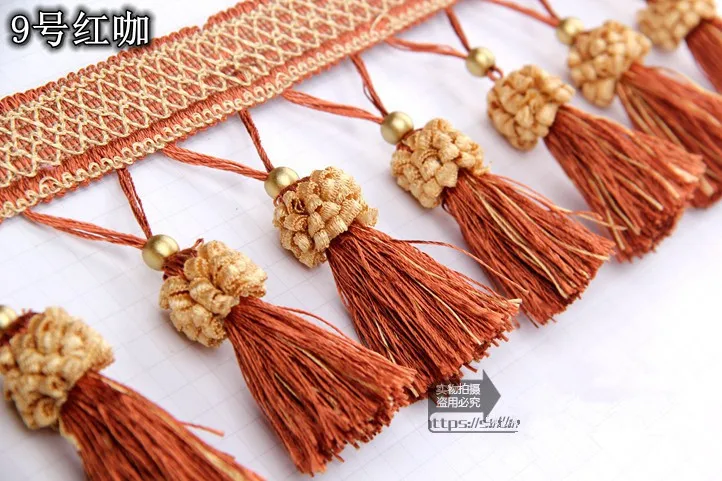 12 м/лот лидер продаж золотистая занавеска с бахромой шторы в европейском стиле